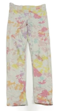 Bielo-farebné batikované legíny H&M