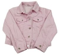 Světlerůžová riflová crop bunda H&M