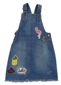 Modré riflové laclové šaty s obrázky George