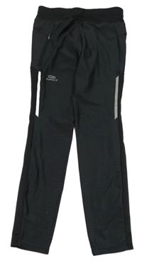 Černé melírované sportovní funkční legíny s logem Kalenji