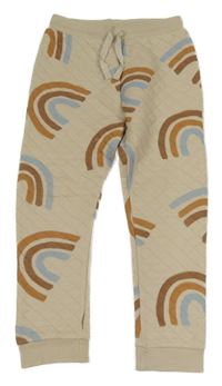 Béžové prošívané tepláky s duhami George