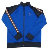 Safírovo-černá propínací sportovní mikina se znakem a pruhy Next