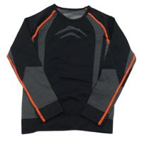 Čierno-vzorované spodné funkčné tričko s neonovým prošitím m Crivit