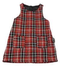 Červeno-bielo-čierne kockované šaty Dunnes