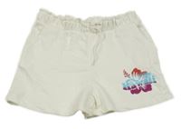 Biele teplákové kraťasy s nápisom Primark