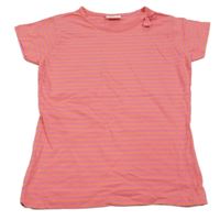 Ružovo-oranžové pruhované tričko s mašlou Yigga