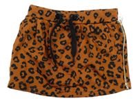 Rezavo-čierna leopardí sukňa