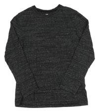 Čierne žíhané tričko H&M