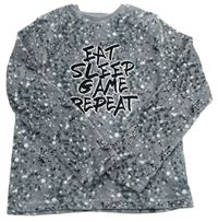 Sivé vzorované chlpaté pyžamové tričko s nápisom F&F