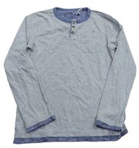 Sivo-modré tričko s vreckom Tom Tailor