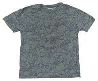 Sivé tričko s dinosaurami Nutmeg