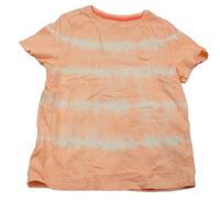 Neónově oranžovo-biele batikované tričko zn. M&S