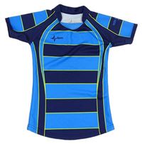 Tmavomodro-modrý pruhovaný sportovní dres BPM 