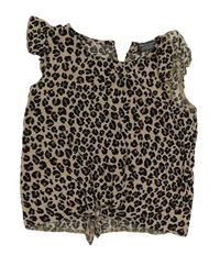 Béžovo-čierna vzorovaná crop blúzka Primark