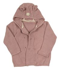 Růžový propínací svetr s kapucí Mothercare