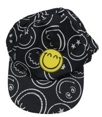Čierna plátenná šiltovka so smajlíkmi H&M