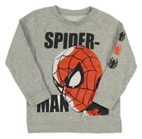 Šedá melírovaná mikina se Spider-manem 
