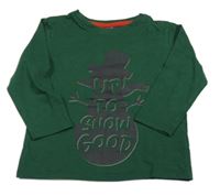 Tmavozelené tričko so sněhulákem Little Kids