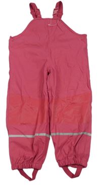 Růžové nepromokavé laclové podšité kalhoty Lupilu