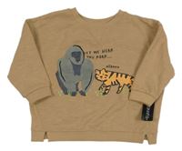 Nové - Béžová oversize mikina so zvieratkami Dunnes