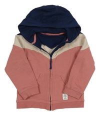 Ružovo-tmavomodrá prepínaci mikina s kapucňou M&S