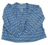 Modrá blúzka so vzorom Mango