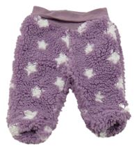 Fialové huňaté kalhoty s hvězdičkami Ergee