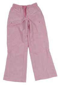 Světlerůžové šusťákové podšité kalhoty Alive