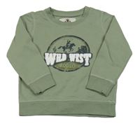 Světlekhaki mikina s kovbojem Pocopiano