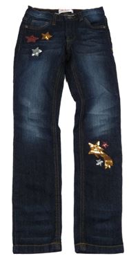 Tmavomodré rifle s hvězdičkami z flirů John Baner