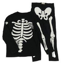 Čierne pyžama s kostlivcem F&F