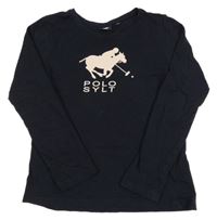 Tmavomodré tričko s logom Polo Sylt