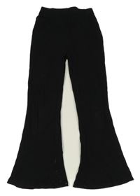 Čierne rebrované flare nohavice George