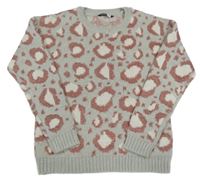 Sivo-ružovo-biely vzorovaný sveter Pep&Co.