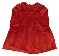 Červené zamatové šaty s volánikom George