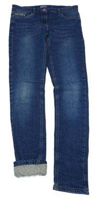 Tmavomodré podšité rifle s nápisom Alive