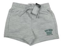 Nové - Sivé melírované teplákové kraťasy s nápisom Dunnes