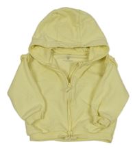 Žlutá propínací mikina s volánky a kapucí F&F