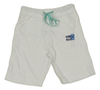 Biele bavlnené kraťasy s květem Fagottino