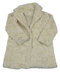 Smetanový kožešinový podšitý kabát Matalan