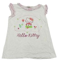 Bílo-lila tričko s Kitty a volánikmi Sanrio