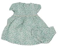 2Set - Mentolové květované plátěné šaty + kalhotky na plenky John Lewis