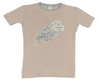 Svěltepudrovo-šedé tričko s Hedwigou - Harry Potter Mini Boden