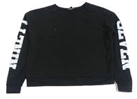 Černá crop mikina s nápisy New Look