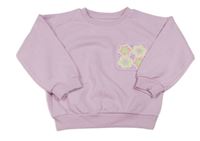 Lila oversize mikina s vreckom s kvetmi Matalan