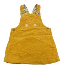 Horčicové sametovo/manšestrové šaty s čumáčkem Mothercare