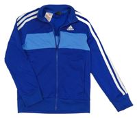 Safírovo-modro-biela prepínaci športová mikina zn. Adidas