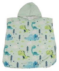 Mátová froté pončo osuška s dinosaurami a kapucňou