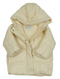 Smetanová prošívaná šusťáková zimní bunda s kapucí PRIMARK