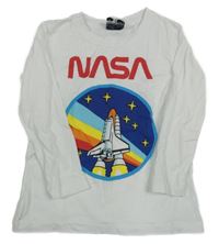 Bílé triko s raketou a nápisem - NASA